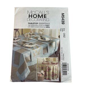 McCalls M5439 Tabletop Essentials Placemats Napkins Table Runner Tablecloths '07